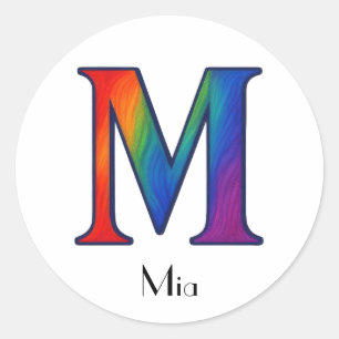 Colorful Initial Letter M Sticker