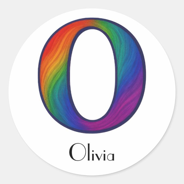 Colorful Initial Letter O Sticker (Front)