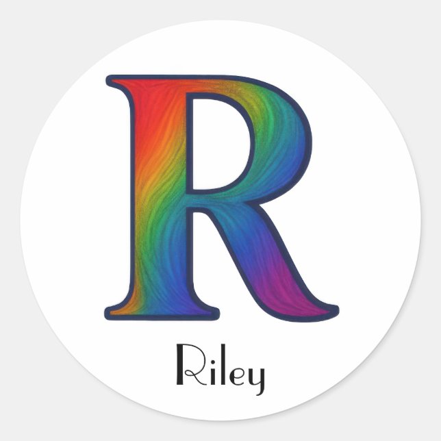 Colorful Initial Letter R Sticker (Front)