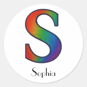 Colorful Initial Letter S Sticker