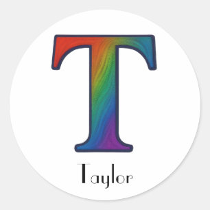Colorful Initial Letter T Sticker