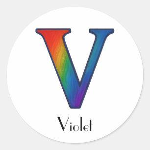 Colorful Initial Letter V Sticker