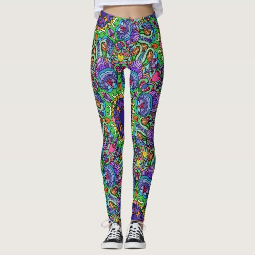 Colorful Ink Art for your legs Leggings