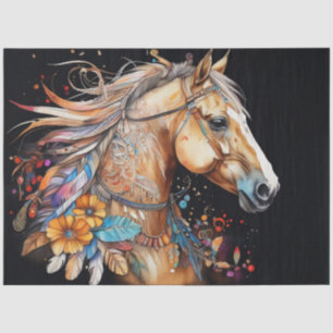 Colorful Ink Blot Horse Tissue Paper