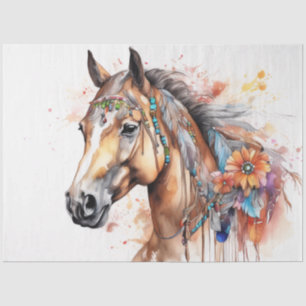 Colorful Ink Blot Horse Tissue Paper