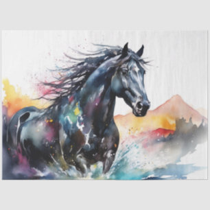 Colorful Ink Blot Horse Tissue Paper