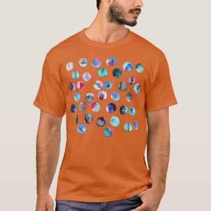 Colorful Ink Dots Pink blue navy T-Shirt