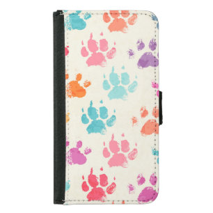 Colorful ink, messy dog paws samsung galaxy s5 wallet case