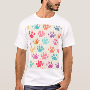 Colorful ink, messy dog paws T-Shirt