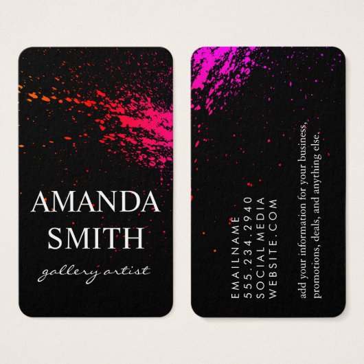 Colorful Ink Splatter / Black (Front & Back)