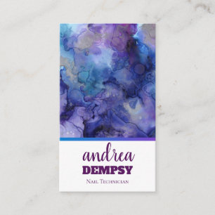 Colorful Ink Splatters Nail Technician Business Card