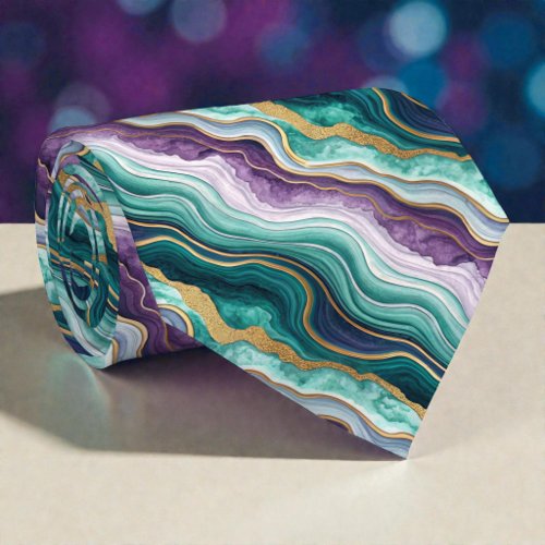 Colorful Ink Watercolor Art Necktie Tie