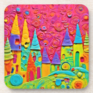 Colorful Innovative Clay Creation Beverage Coaster
