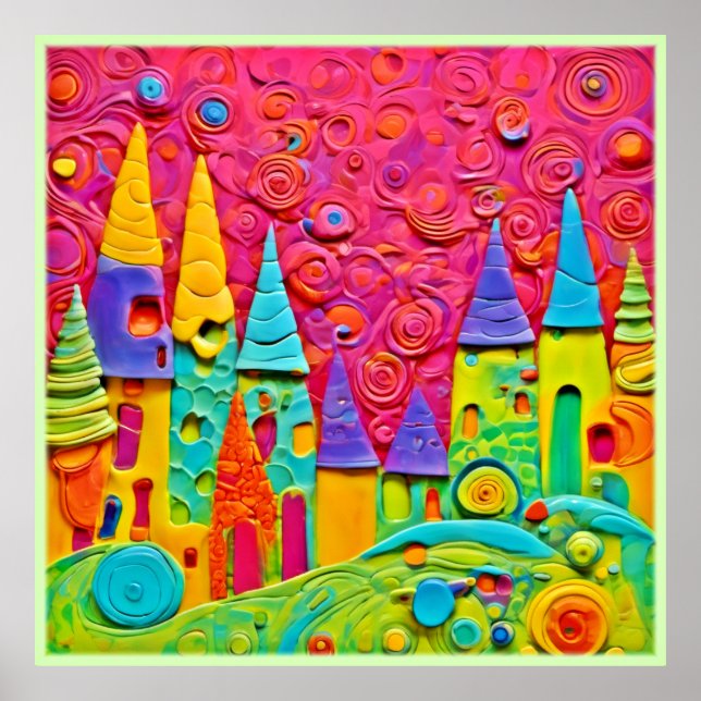 Colorful Innovative Clay Creation Poster (Front)
