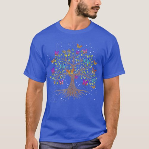 Colorful Insect Animal Butterfly Tree Beautiful Bu T_Shirt