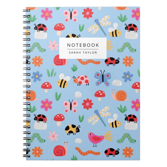 Colorful Insect Pattern Notebook  (Front)