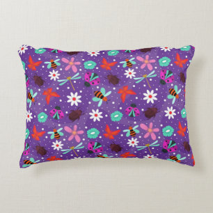 🌸 Colorful Insects Floral Cozy Home Style 🌸 Accent Pillow