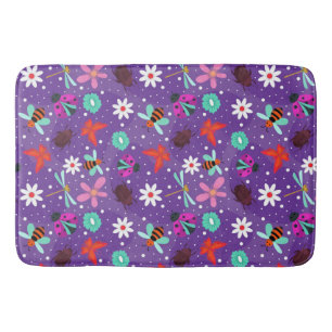 🌸 Colorful Insects Floral Cozy Home Style 🌸 Bath Mat