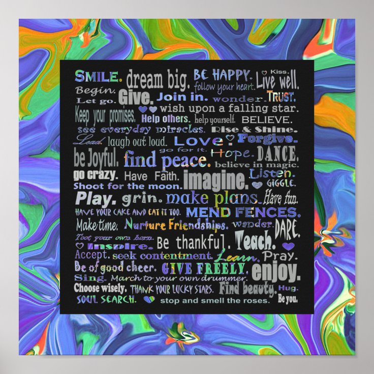 Colorful inspiration poster | Zazzle