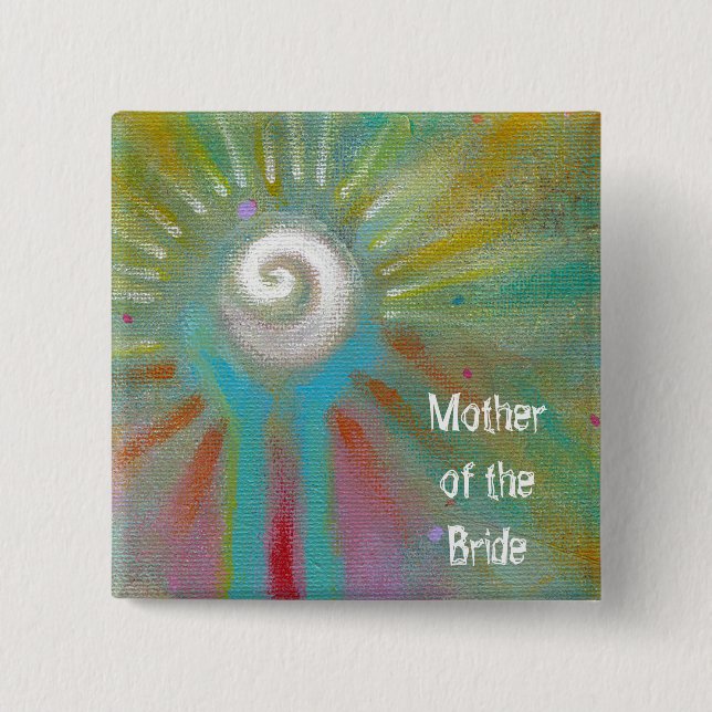 Colorful inspirational abstract art customize your button (Front)