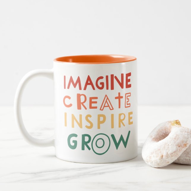 Colorful Inspirational Creativity Artist Mug (With Donut)