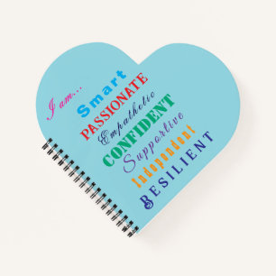 Colorful Inspirational "Qualities of Great Women" Notebook