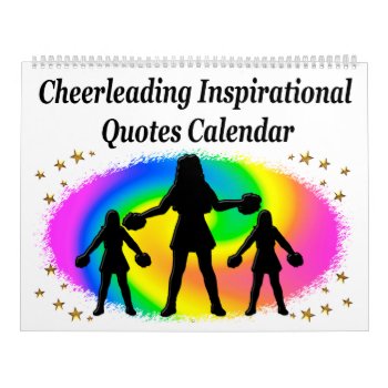 Colorful Inspirational Quote Cheerleading Calendar by MySportsStar at Zazzle