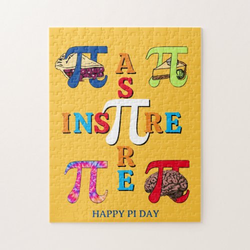 Colorful Inspire Aspire Pies Happy Pi Day Jigsaw Puzzle