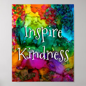 Colorful Inspire Kindness Typography Poster