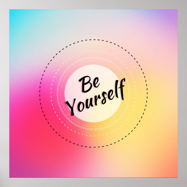 Colorful & Inspiring Modern Typography Quote Poster (Front)