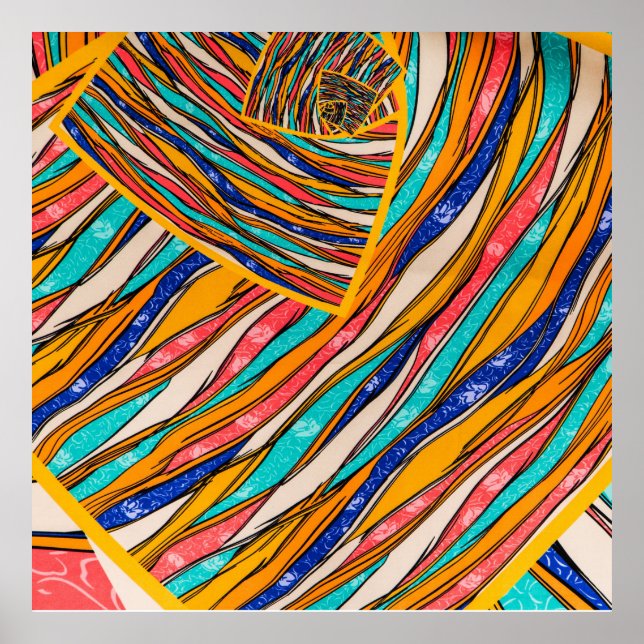 Colorful interlocking lines poster (Front)