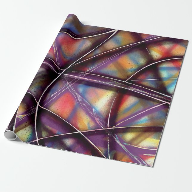 Colorful Interwoven lines Wrapping Paper (Unrolled)