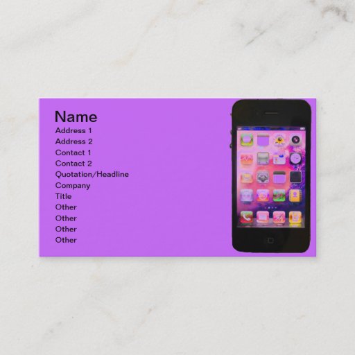Customizable Colorful iPhone Business Card