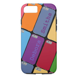 colorful iphones6 pattern with custom name iPhone 8/7 case