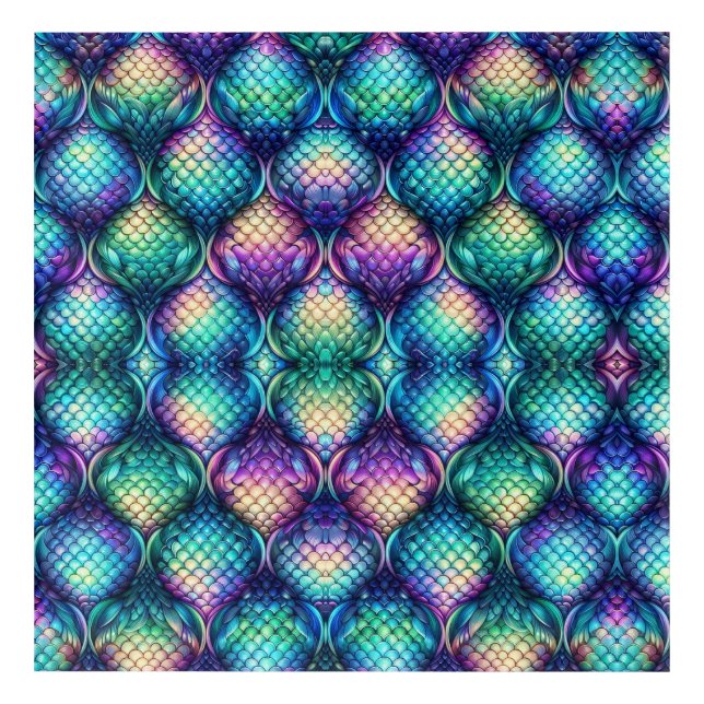 Colorful/iridescent aquatic scales acrylic print (Front)
