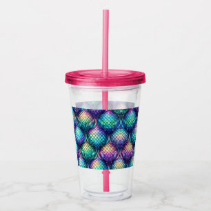 Colorful/iridescent aquatic scales acrylic tumbler