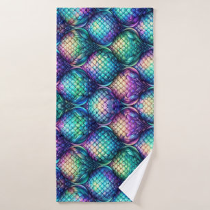 Colorful/iridescent aquatic scales bath towel