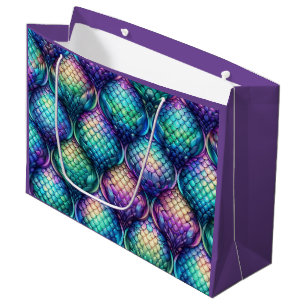 Colorful/iridescent aquatic scales large gift bag