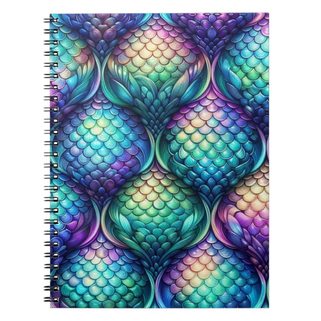 Colorful/iridescent aquatic scales notebook (Front)