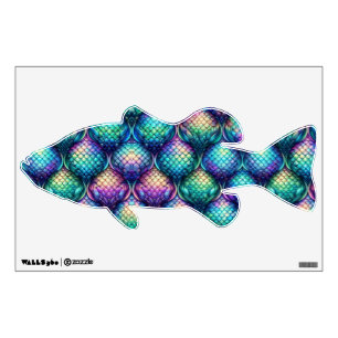 Colorful/iridescent aquatic scales wall decal