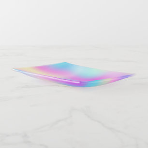 Colorful iridescent background trinket tray