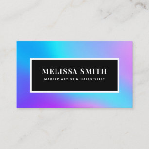 Colorful iridescent Holographic purple unicorn Business Card
