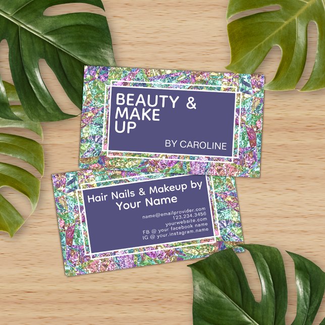 Colorful Iridescent Opal Marble Sparkle Glitter Business Card (Creator Uploaded)