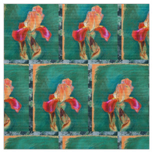 Colorful Iris Flower Fabric