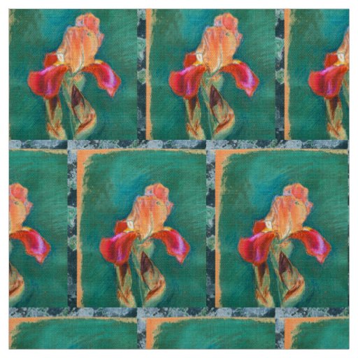Colorful Iris Flower Fabric