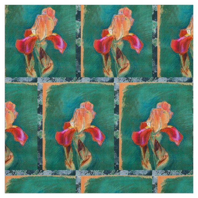 Colorful Iris Flower Fabric (Swatch)