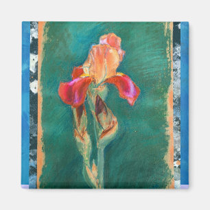 Colorful Iris Flower Magnet