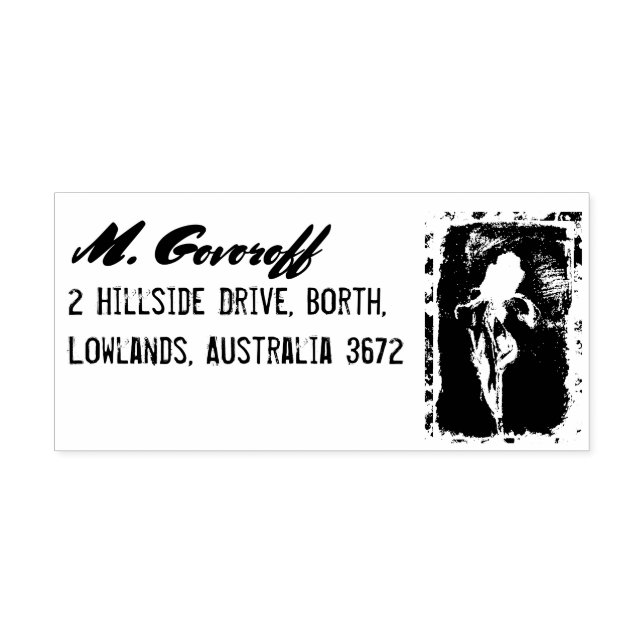 Colorful Iris Flower Rubber Stamp (Imprint)