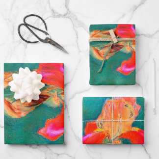 Colorful Iris Flower Wrapping Paper Sheets
