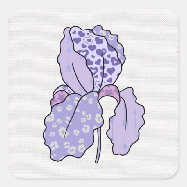 colorful iris square sticker (Front)